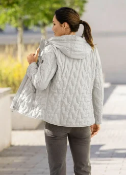 Outlet BADER Jacke mit trendgenauem Laserstepp HELLGRAU