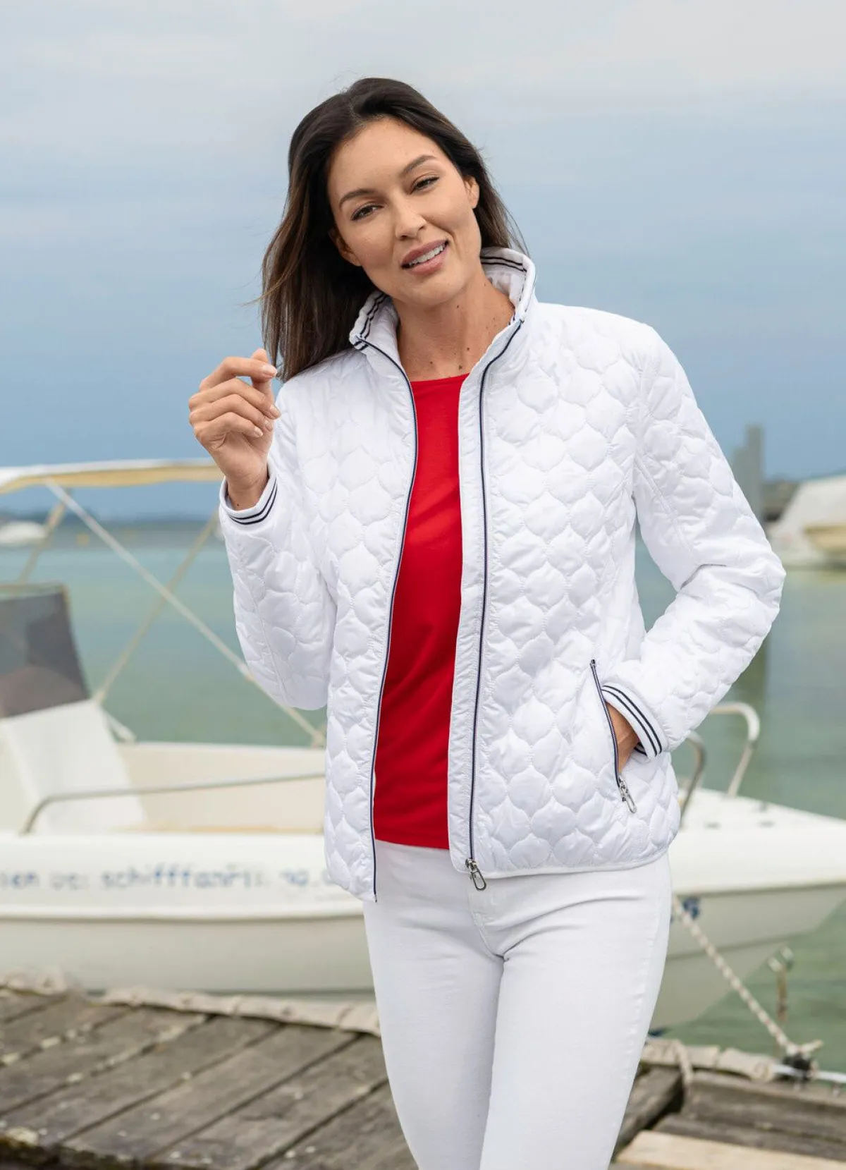 Clearance BADER Jacke mit Zwiebelstepp WEISS