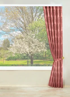 New BADER Jacquard-Übergardine mit Universalschienenband ROSÉ