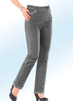 Discount BADER Jeans in komfortabler Schlupfform MITTELGRAU