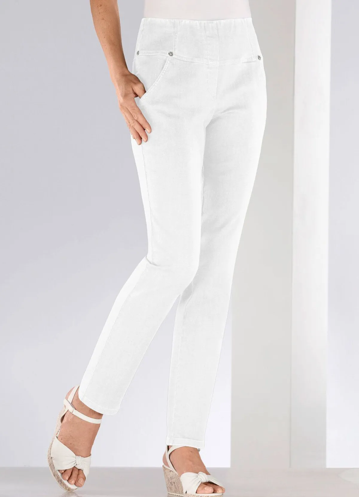BADER Jeans in Schlupfform WEISS