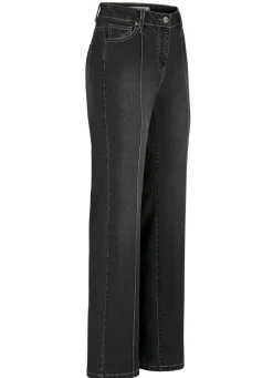 BADER Jeans mit abgesteppten Biesen SCHWARZ