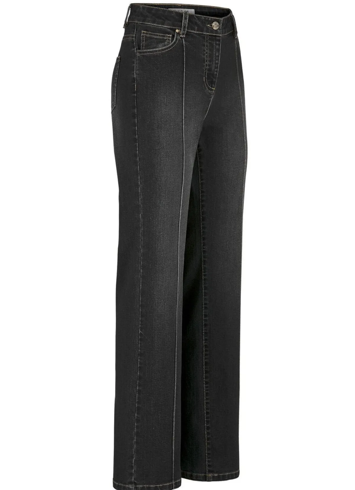 BADER Jeans mit abgesteppten Biesen SCHWARZ
