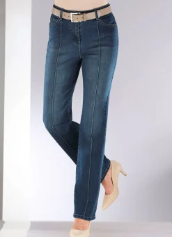 Sale BADER Jeans mit abgesteppten Biesen DUNKELBLAU