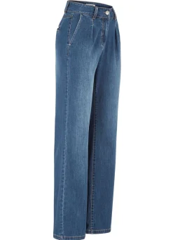 Discount BADER Jeans mit Bundfalten JEANSBLAU