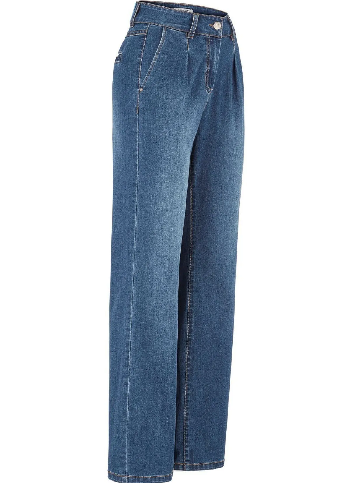 Discount BADER Jeans mit Bundfalten JEANSBLAU