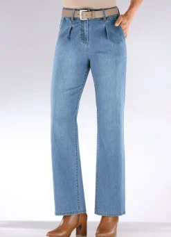 Outlet BADER Jeans mit Bundfalten HELLBLAU