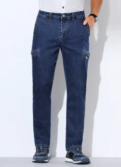 Hot BADER Jeans mit Cargotaschen in 2 Farben JEANSBLAU