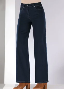 Hot COSMA Jeans mit dezenter Strasszier DUNKELBLAU
