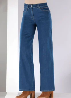 Clearance COSMA Jeans mit dezenter Strasszier JEANSBLAU