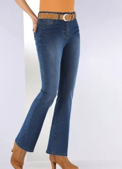 BADER Jeans mit leicht ausgestellter Beinweite DUNKELBLAU