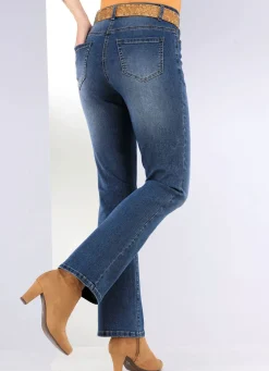 BADER Jeans mit leicht ausgestellter Beinweite DUNKELBLAU