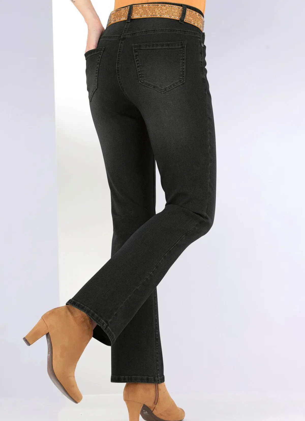 Best BADER Jeans mit leicht ausgestellter Beinweite SCHWARZ