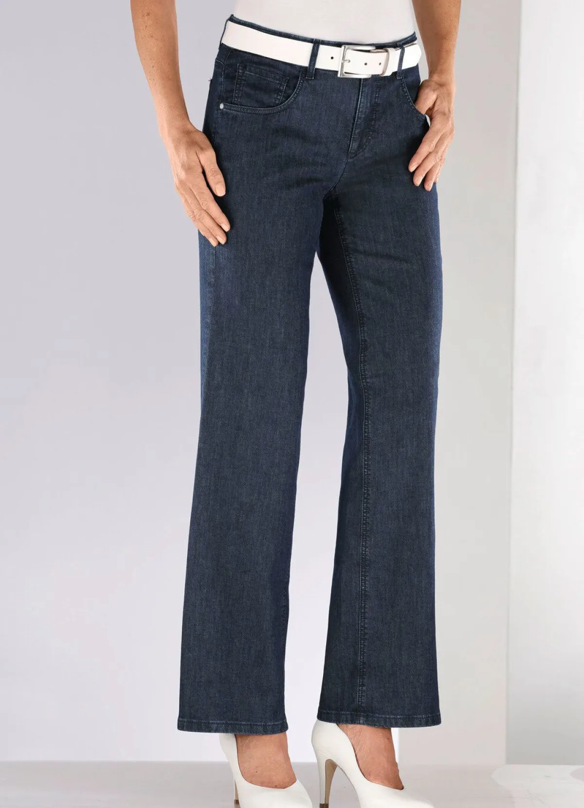 Outlet ASCARI Jeans mit modisch weiterem Beinverlauf DUNKELBLAU