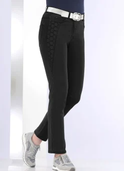 Hot BADER Jeans mit schöner Stickerei SCHWARZ