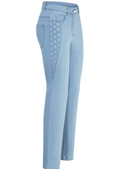 Outlet BADER Jeans mit schöner Stickerei HELLBLAU