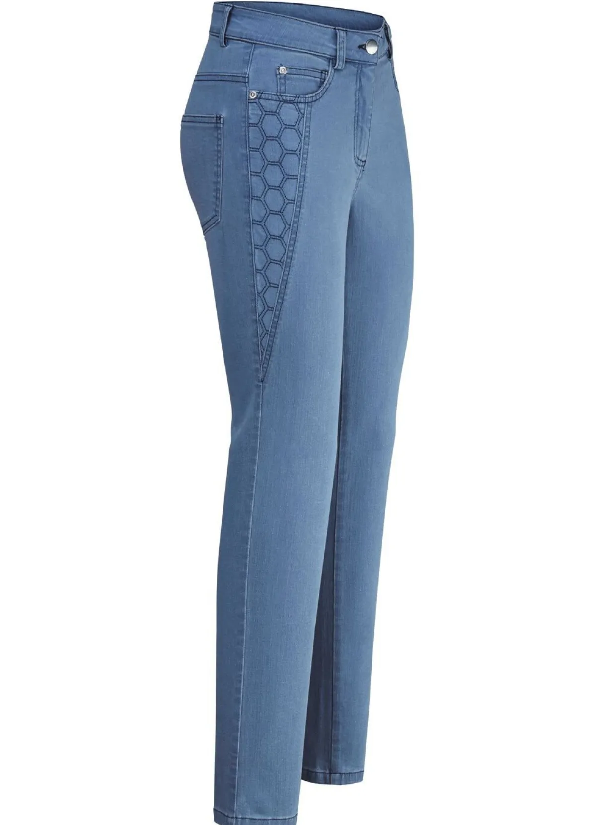 Best BADER Jeans mit schöner Stickerei JEANSBLAU