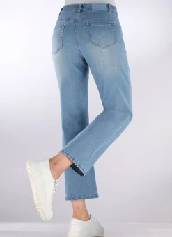 Best BADER Jeans mit trendigen Ziernieten HELLBLAU