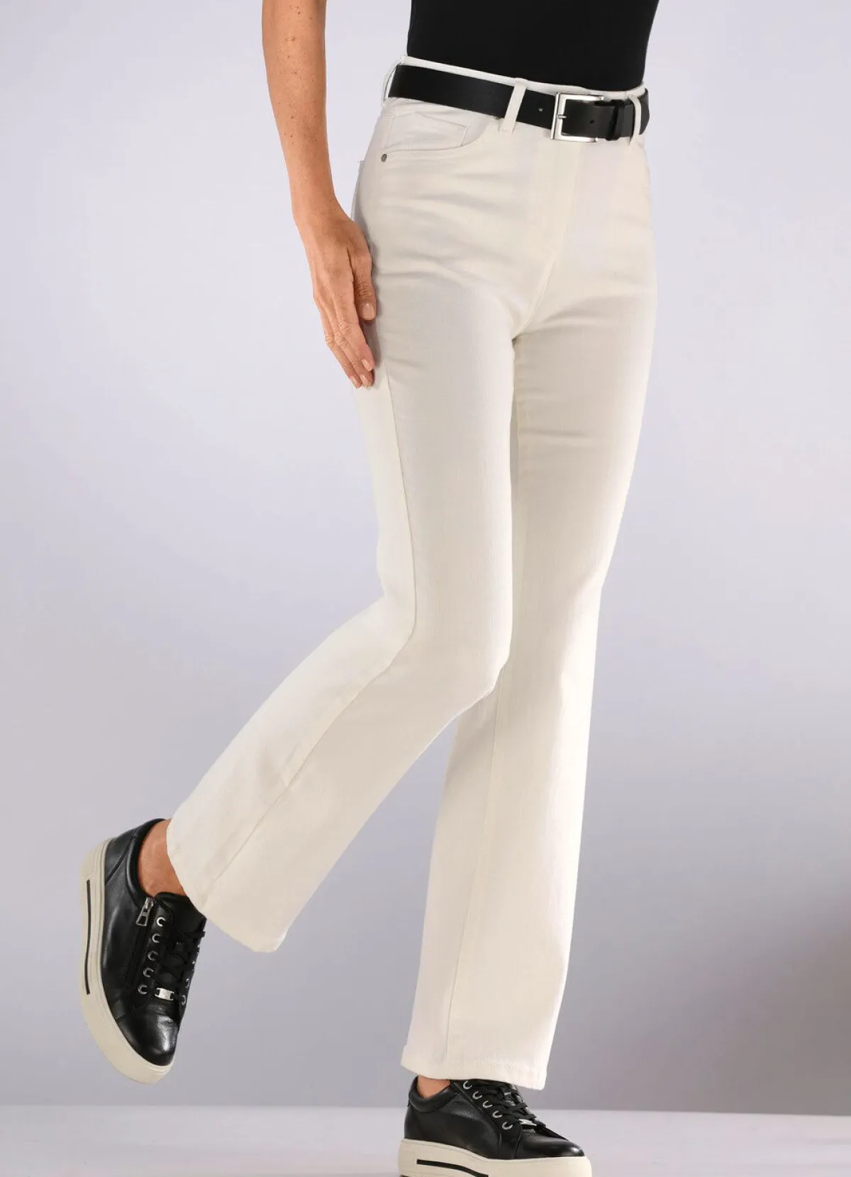 Best BADER Jeans mit weitem Beinverlauf ECRU