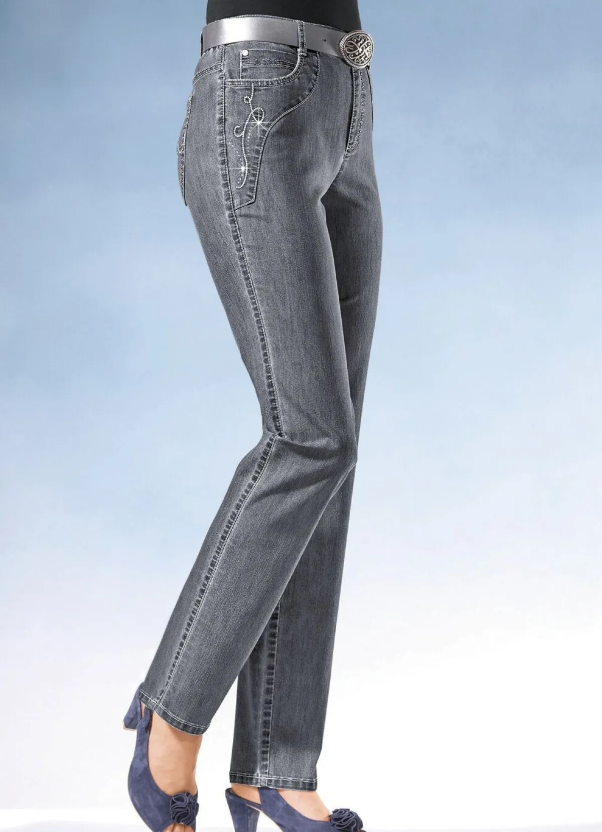 Clearance ASCARI Jeans mit weiterem Bundumfang MITTELGRAU