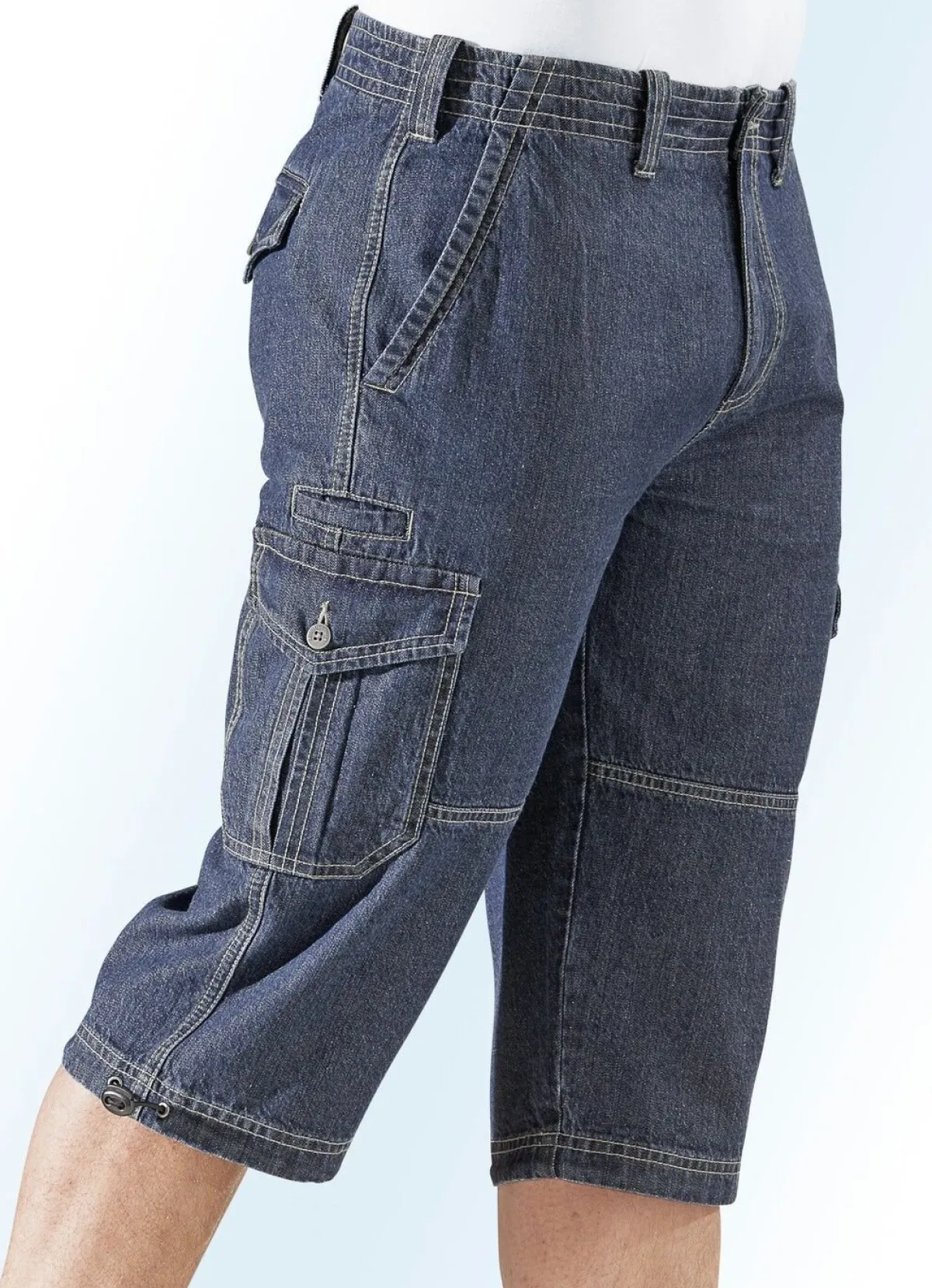 Best BADER Jeans-Bermudas mit Cargotaschen in 3 Farben JEANSBLAU