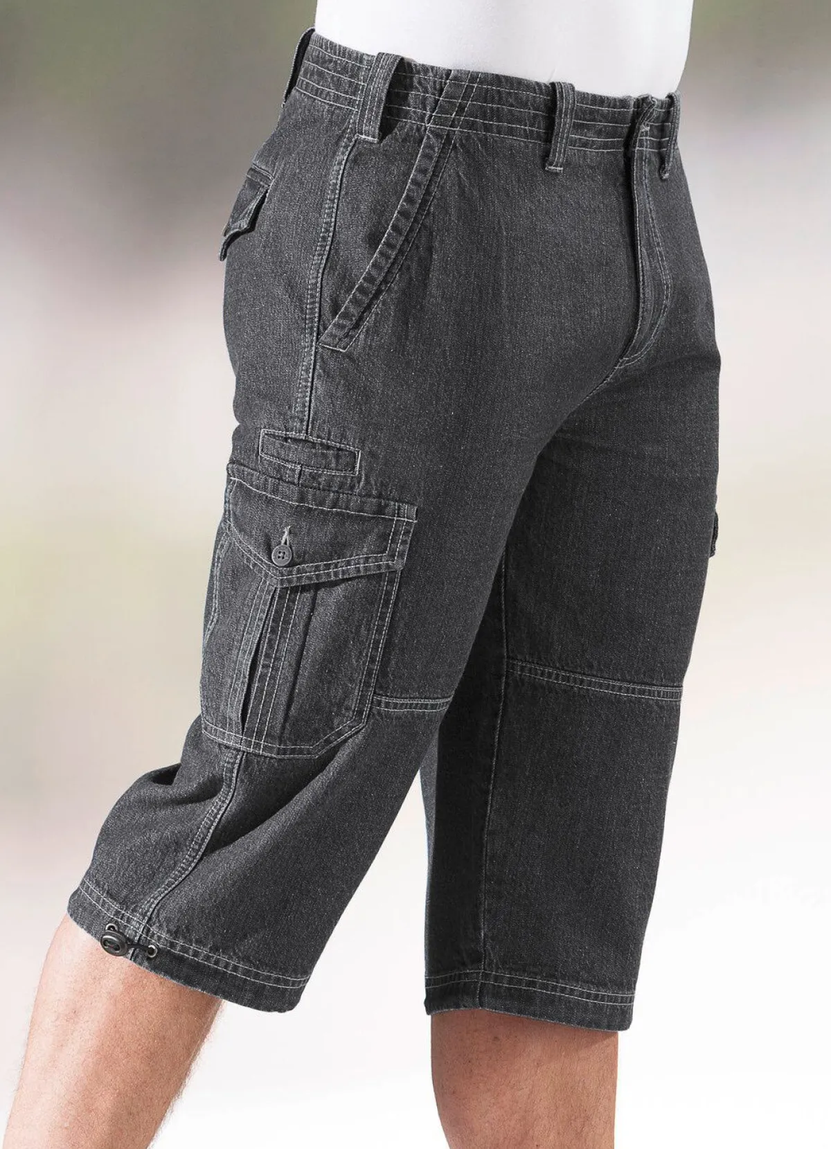 Discount BADER Jeans-Bermudas mit Cargotaschen in 3 Farben ANTHRAZIT