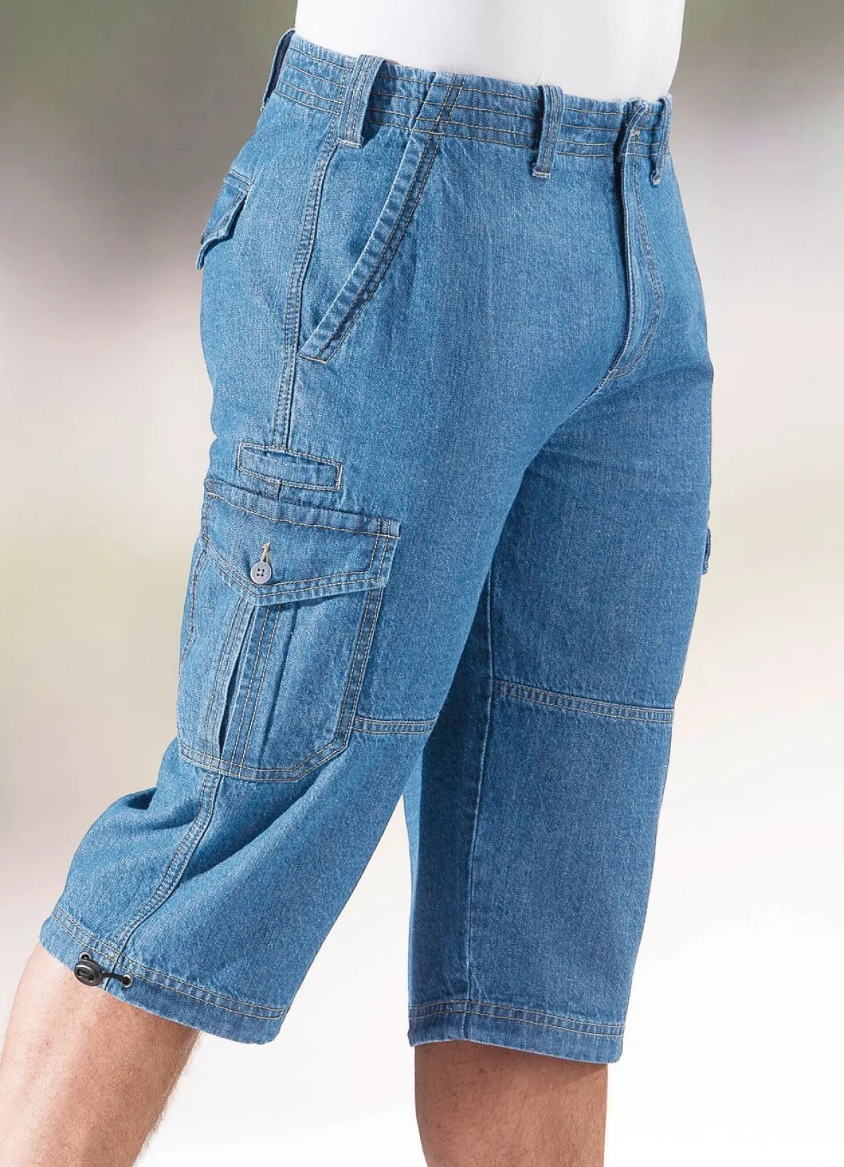 Discount BADER Jeans-Bermudas mit Cargotaschen in 3 Farben HELLJEANS
