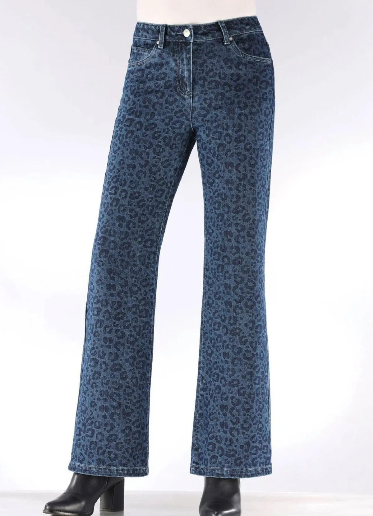 Sale BADER Jeans in aktueller Leo-Dessinierung DUNKELBLAU