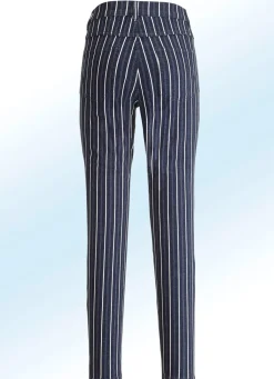 Best BADER Jeans in aparter Streifendessinierung DUNKELBLAU-ECRU