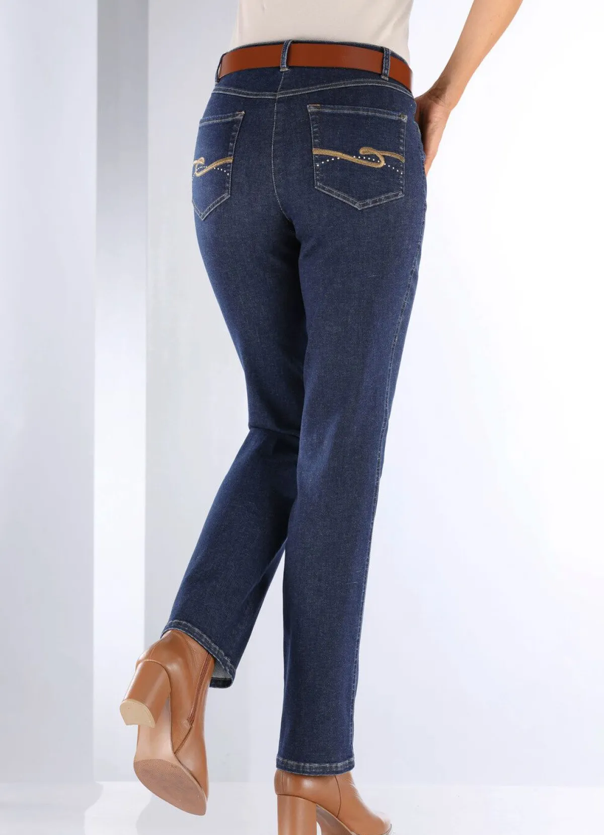 Clearance BADER Jeans in 4-Pocket-Form DUNKELBLAU