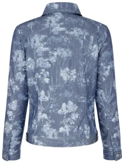 Discount BADER Jeansjacke mit Knopfleiste BLAU-WEISS