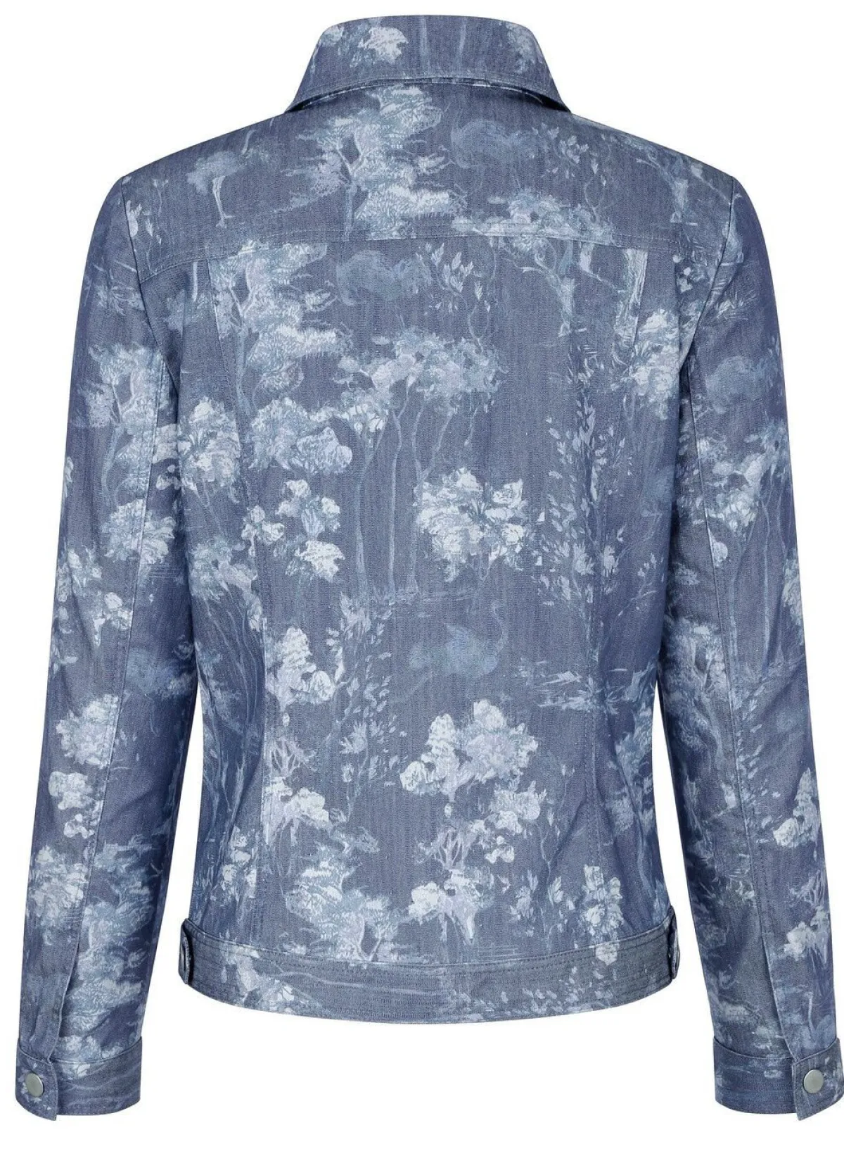 Discount BADER Jeansjacke mit Knopfleiste BLAU-WEISS