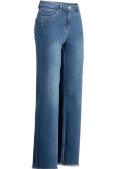 Hot BADER Jeans mit angesagtem Fransensaum JEANSBLAU