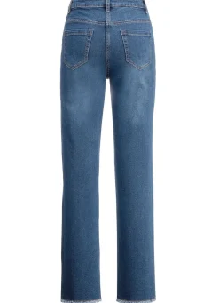 Hot BADER Jeans mit angesagtem Fransensaum JEANSBLAU