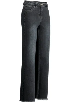 Best BADER Jeans mit angesagtem Fransensaum SCHWARZ