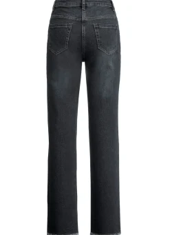 Best BADER Jeans mit angesagtem Fransensaum SCHWARZ