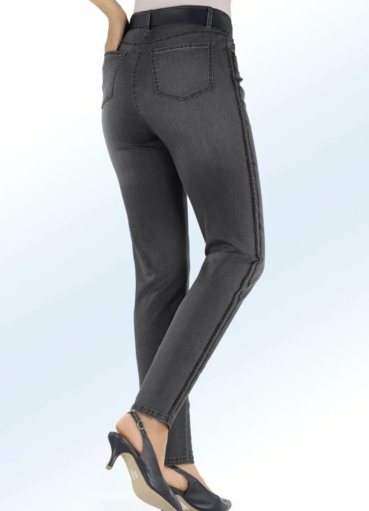 Sale BADER Jeans mit angesagtem Galonstreifen GRAFIT
