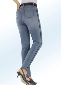 BADER Jeans mit angesagtem Galonstreifen JEANSBLAU