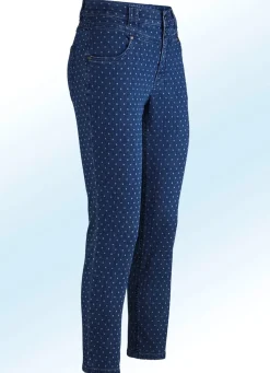 Hot BADER Jeans mit angesagter Punktedessinierung DUNKELBLAU