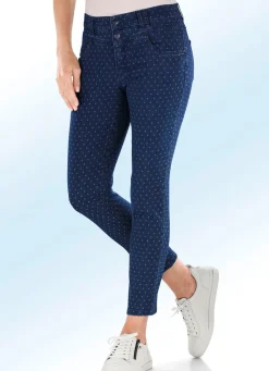Hot BADER Jeans mit angesagter Punktedessinierung DUNKELBLAU