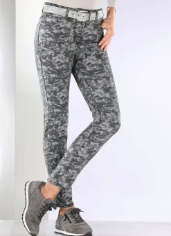 Outlet BADER Jeans mit Camouflage-Dessinierung ANTHRAZIT-GRAU