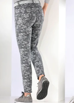 Outlet BADER Jeans mit Camouflage-Dessinierung ANTHRAZIT-GRAU