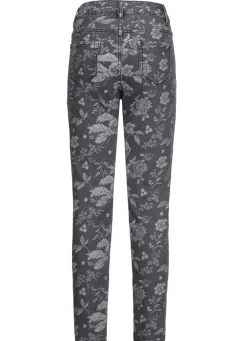 Online BADER Jeans mit floraler Dessinierung ANTHRAZIT-GRAU