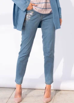 Online BADER Jeans mit floraler Stickerei JEANSBLAU