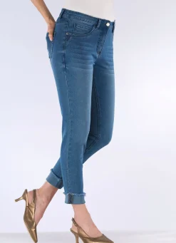 New BADER Jeans mit funkelndem Glitzersteinchenbesatz JEANSBLAU