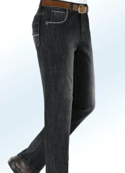 BADER Jeans mit modischen Details in 3 Farben SCHWARZ