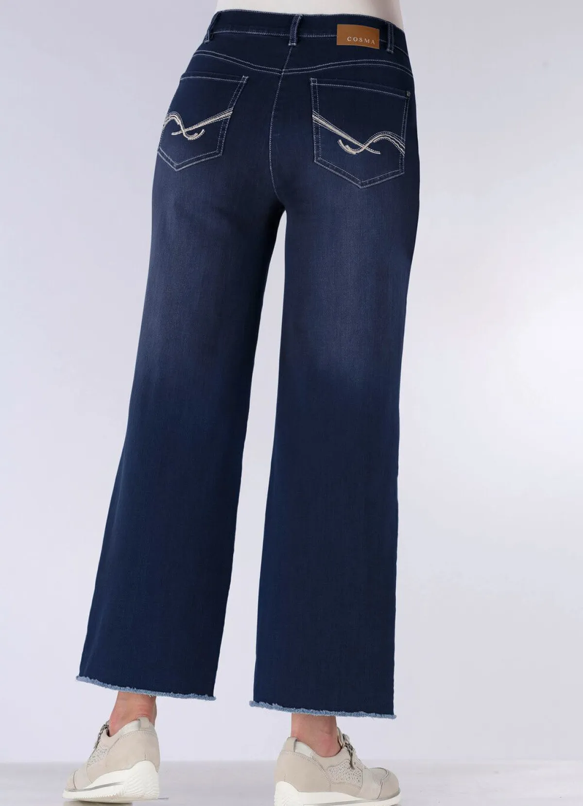 Outlet COSMA Jeans mit modischer Beinweite DUNKELBLAU