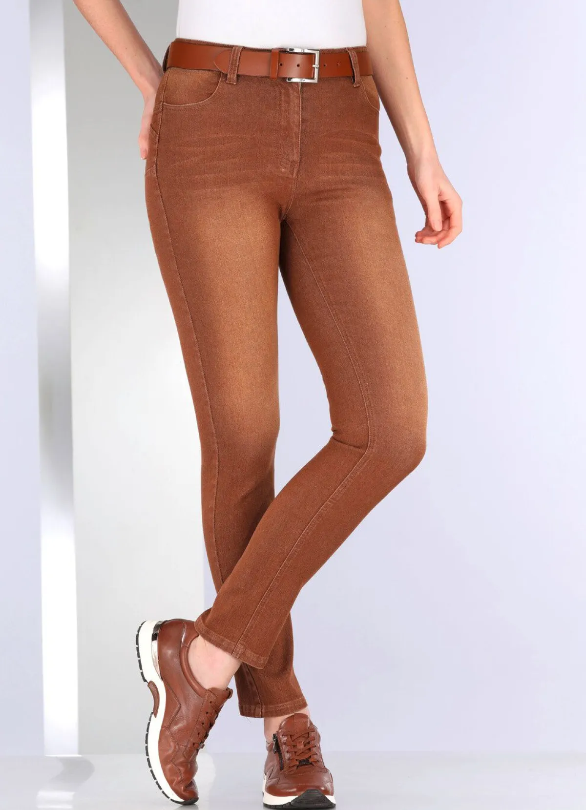Hot BADER Jeans mit Push-up-Effekt CAMEL