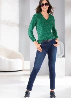 New BADER Jeans mit Push-up-Effekt DUNKELBLAU