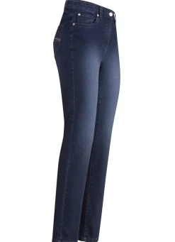 Discount BADER Jeans mit schönen Stickereien und funkelnden Strassteinen DUNKELBLAU